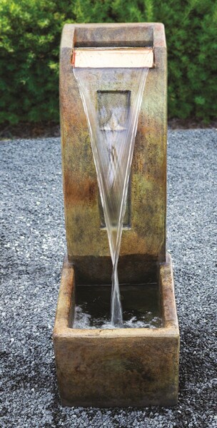 Cross Pendant Wall Fountain comes with dramatic up-lighting Inspirational